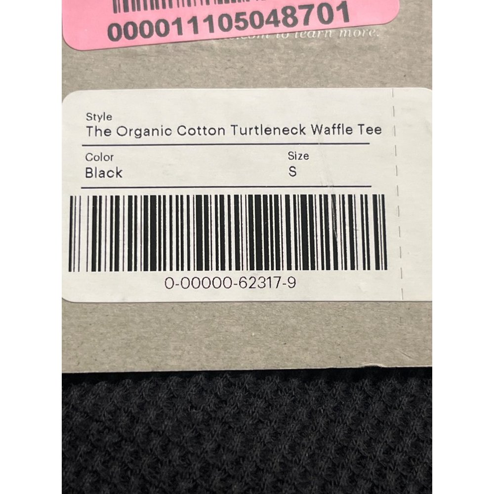 Everlane The Organic Cotton Turtleneck Waffle Tee in Black Small New Womens Top - Picture 8 of 10